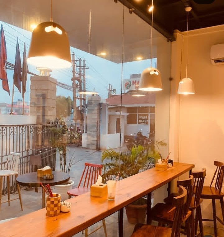 Cafe ambience seating area